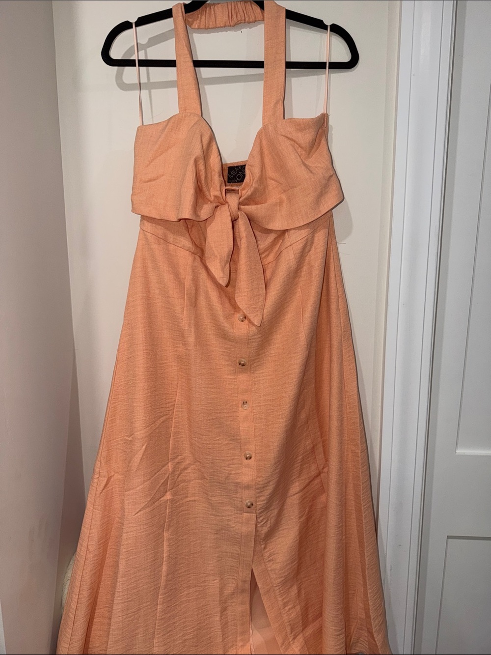 Peach Tie-Front Maxi Dress - Women's Summer Dress